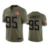 browns myles garrett olive limited 2022 salute to service jersey