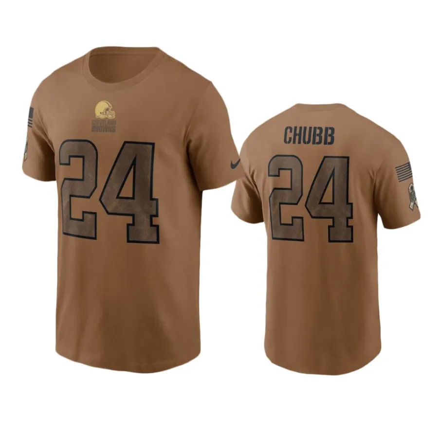 browns nick chubb brown 2023 salute to service t shirt