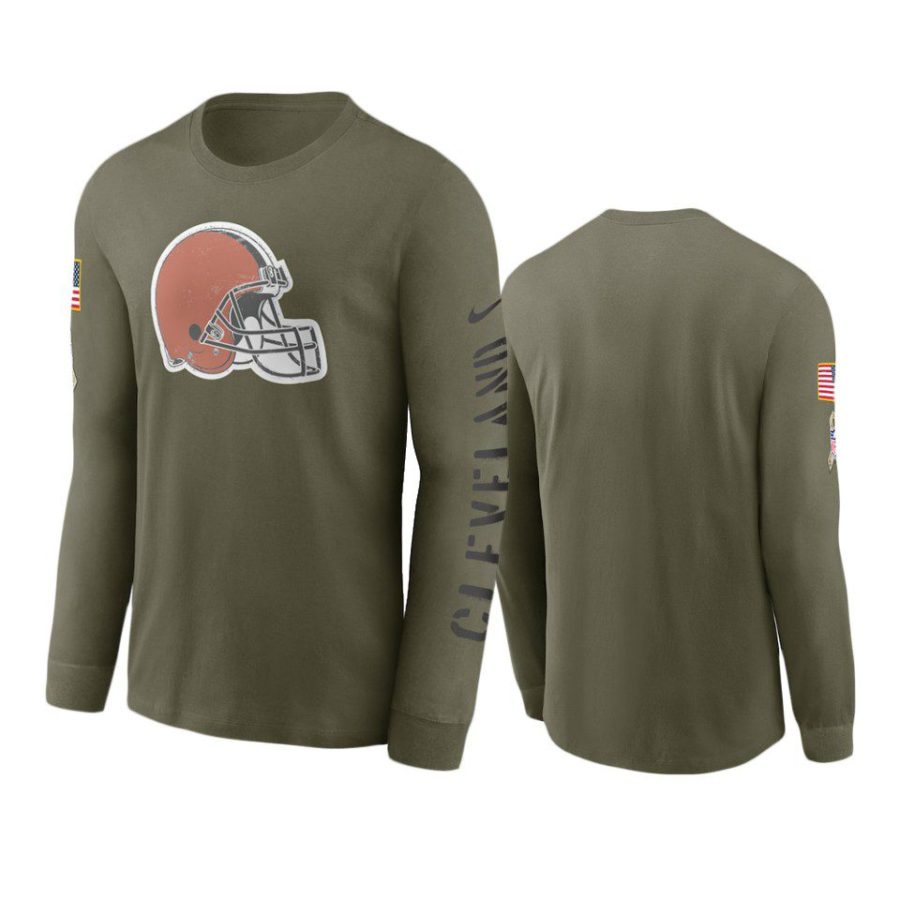 browns olive 2022 salute to service long sleeve t shirt