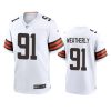 browns stephen weatherly game white jersey