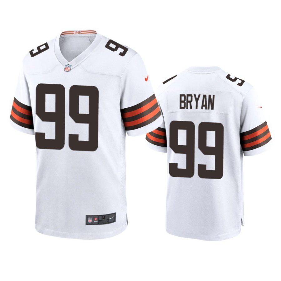 browns taven bryan game white jersey