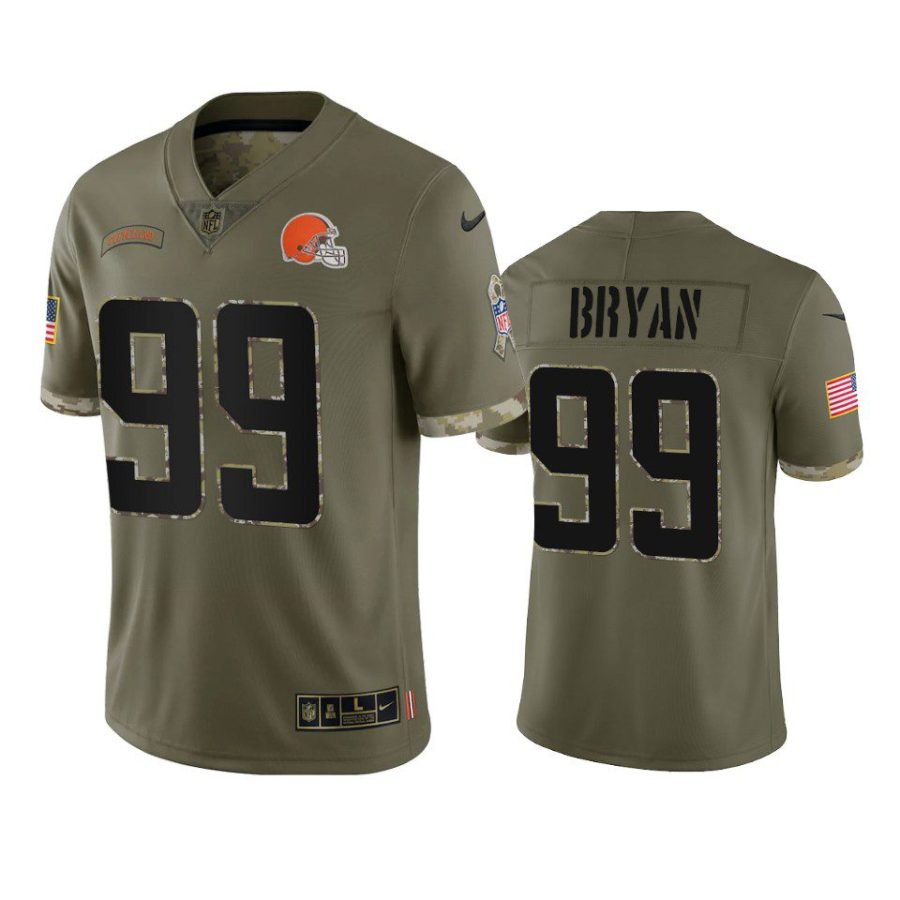 browns taven bryan olive limited 2022 salute to service jersey