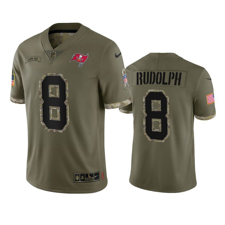 buccaneers kyle rudolph 2022 salute to service olive jersey