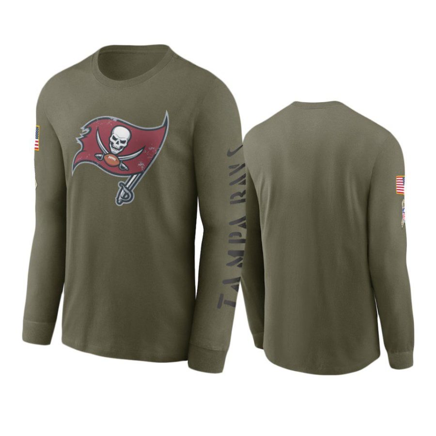 buccaneers olive 2022 salute to service long sleeve t shirt