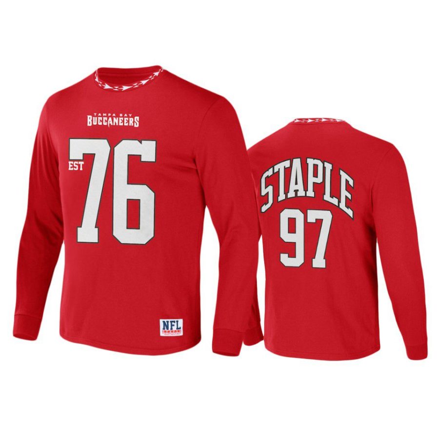 buccaneers red staple core long sleeve t shirt