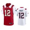 buccaneers tom brady red white split game jersey