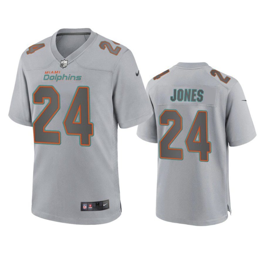 byron jones dolphins gray atmosphere fashion game jersey