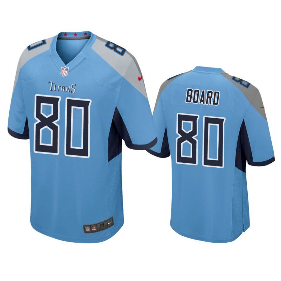 c.j. board titans light blue game jersey