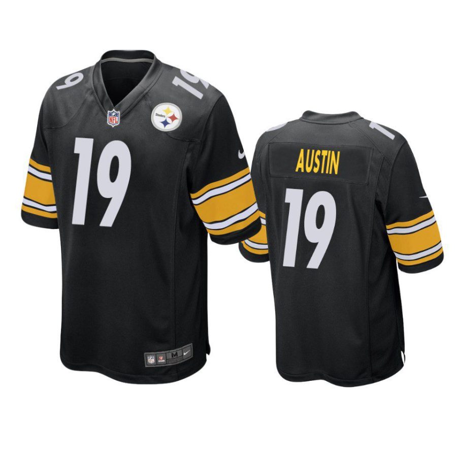 calvin austin steelers black game jersey