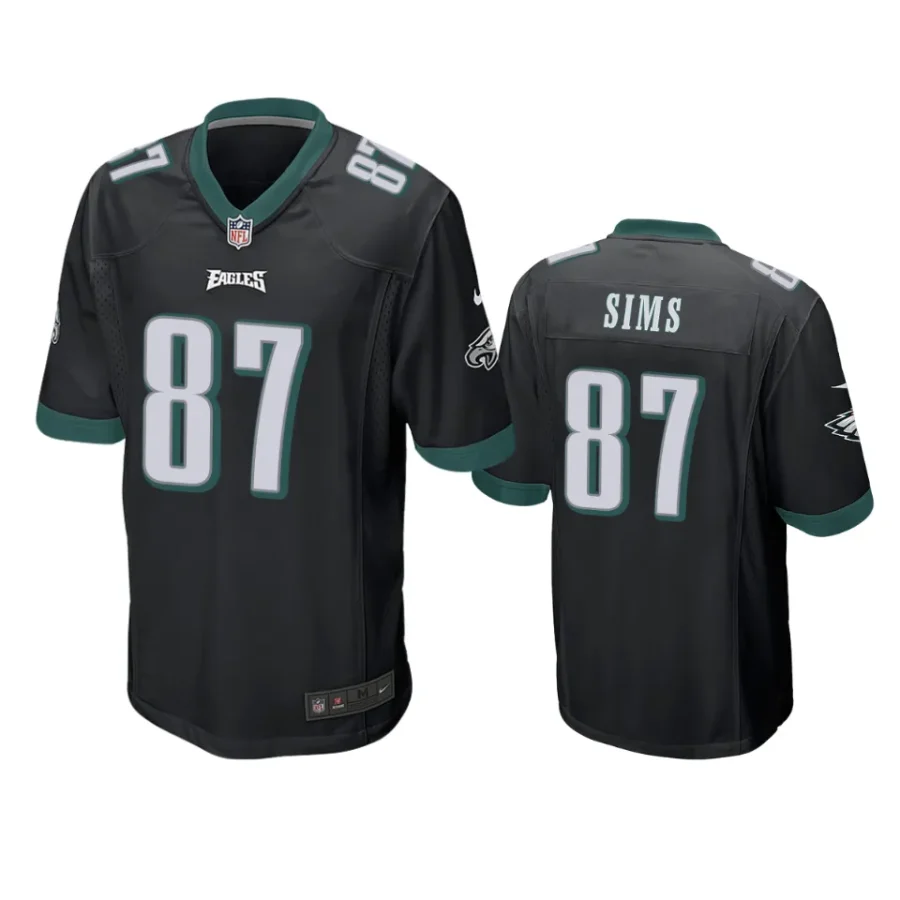 cam sims eagles black game jersey