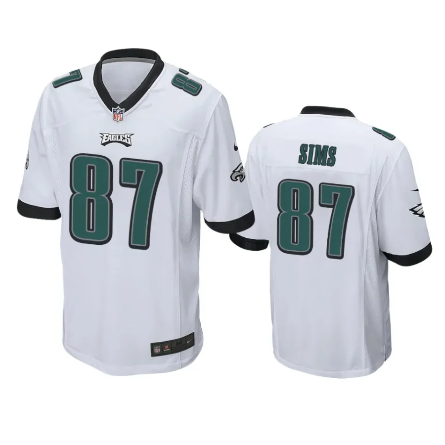 cam sims eagles white game jersey