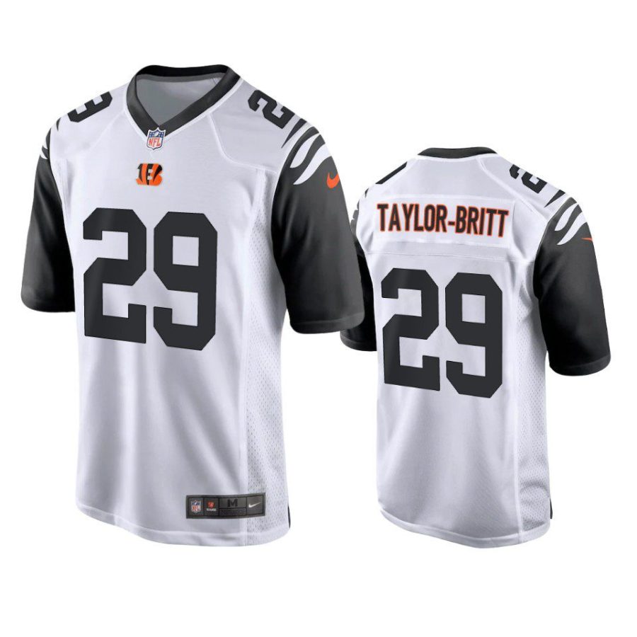 cam taylor britt bengals white alternate game jersey