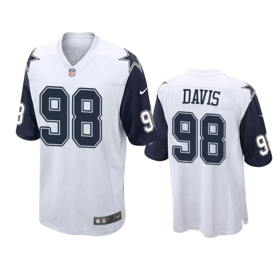 carl davis cowboys white alternate jersey