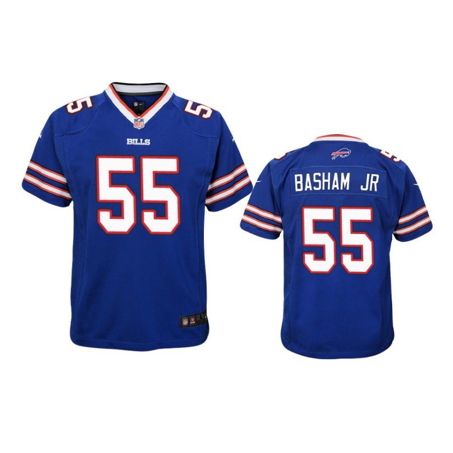 carlos basham jr. game youth royal jersey