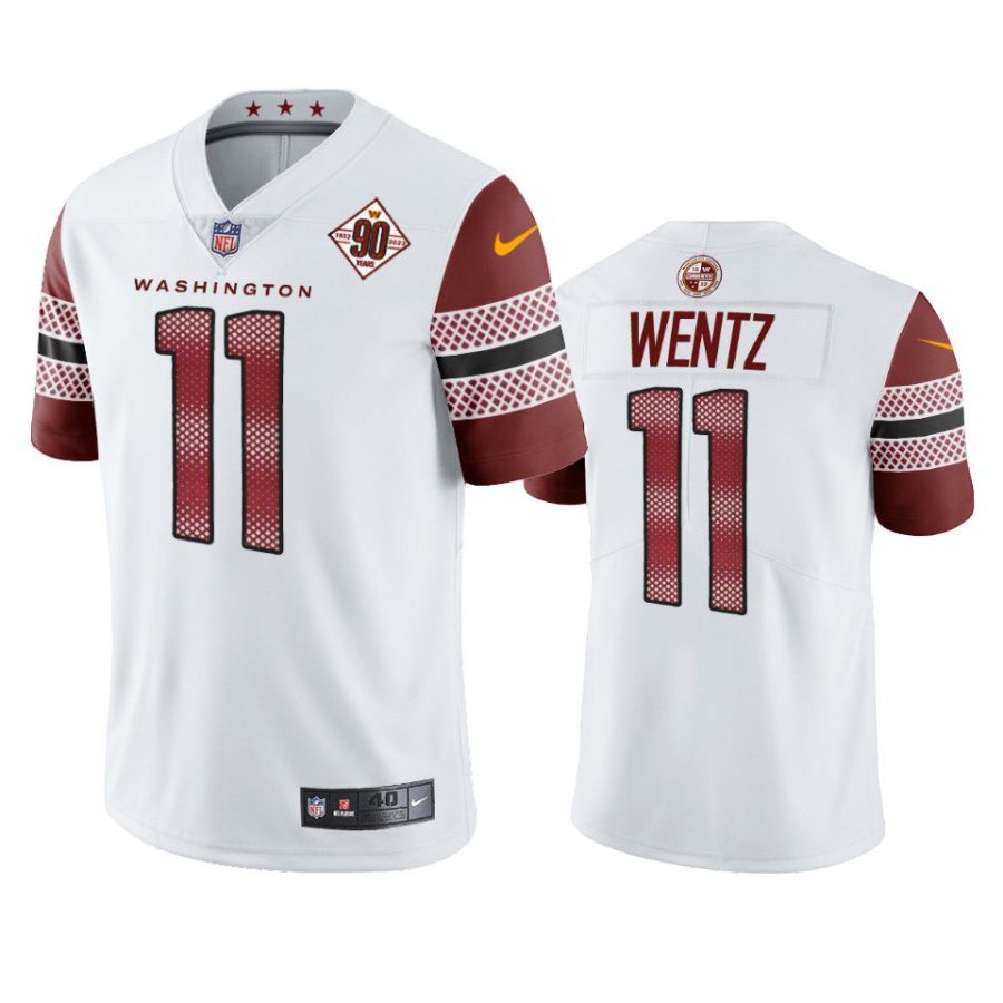 carson wentz commanders white 90th anniversary limited jersey