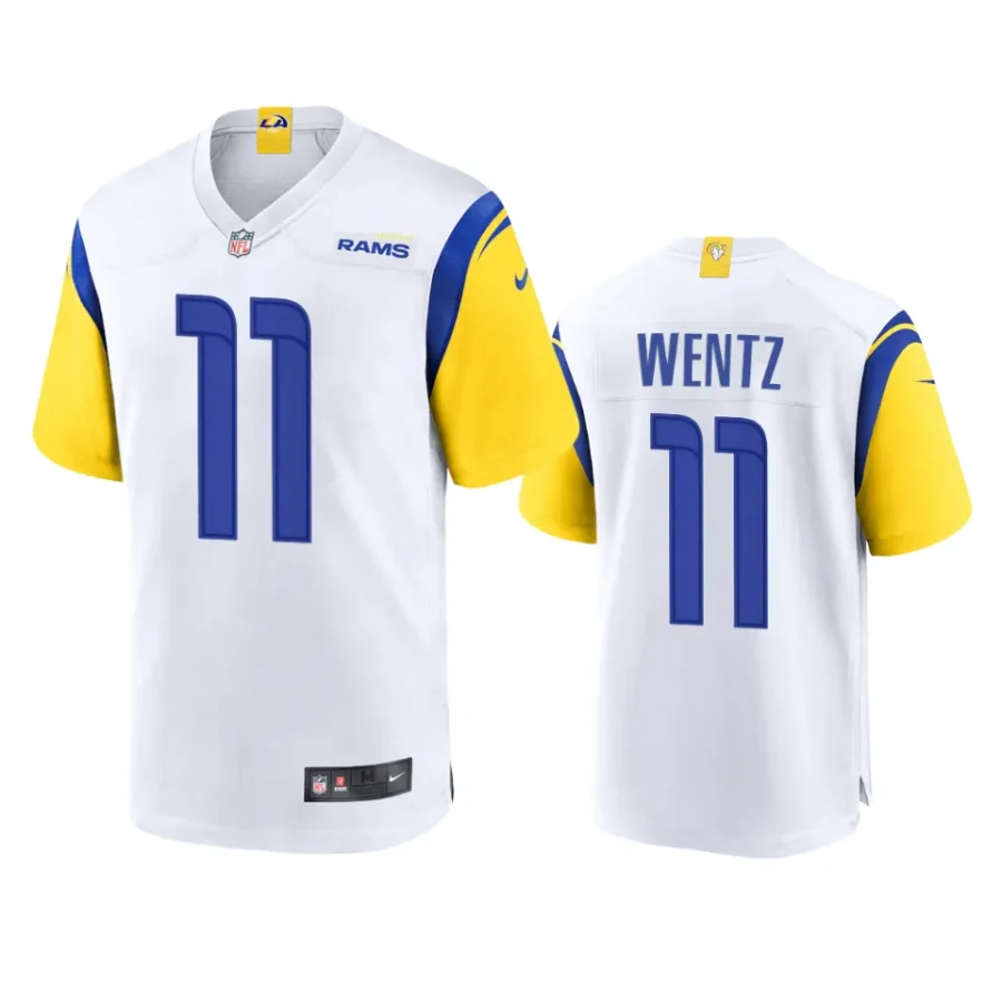 carson wentz rams white game jersey