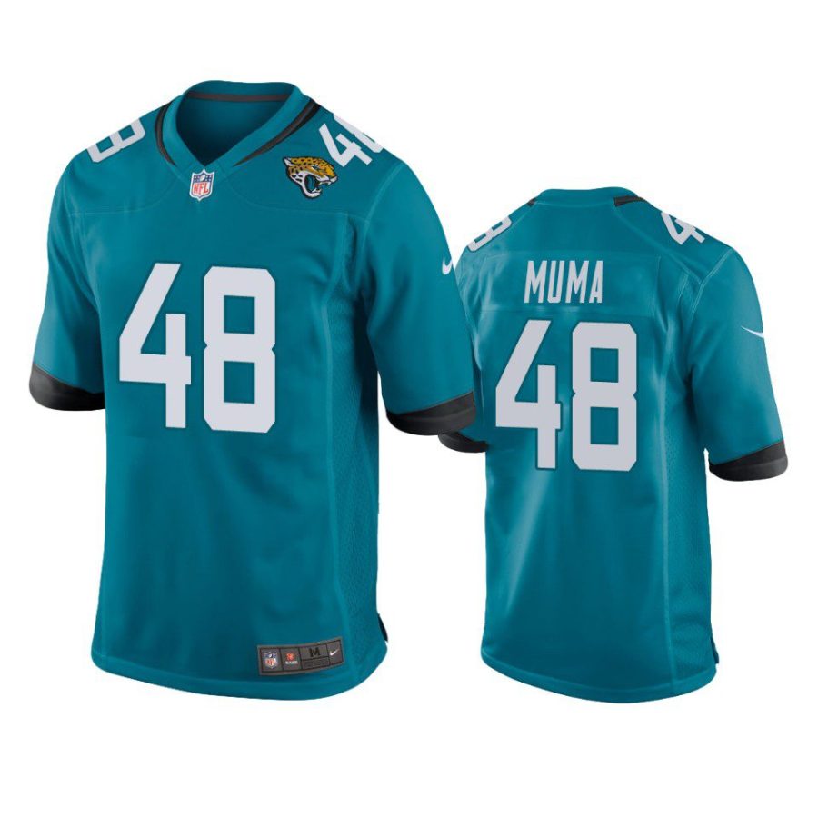 chad muma jaguars teal game jersey