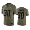 chargers austin ekeler 2022 salute to service olive jersey