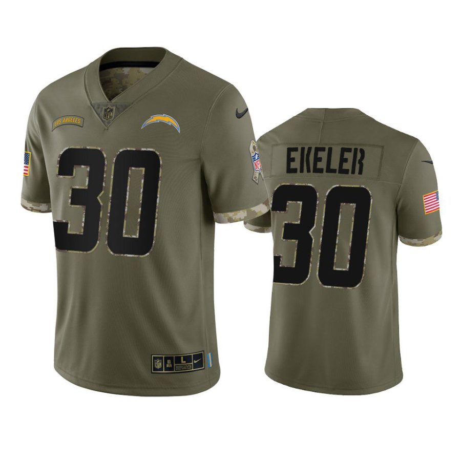 chargers austin ekeler 2022 salute to service olive jersey