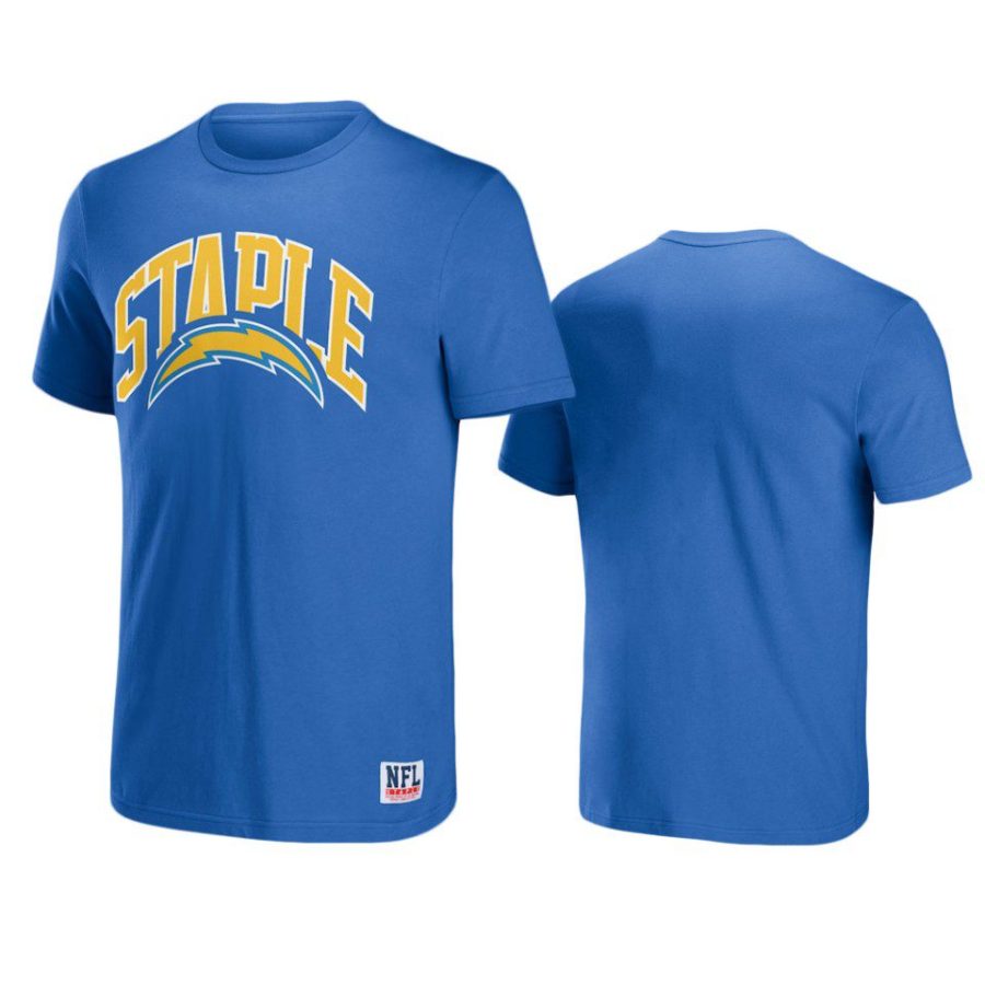 chargers blue staple logo lockup t shirt