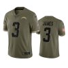 chargers derwin james 2022 salute to service olive jersey