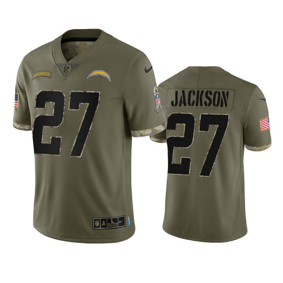 chargers j.c. jackson 2022 salute to service olive jersey