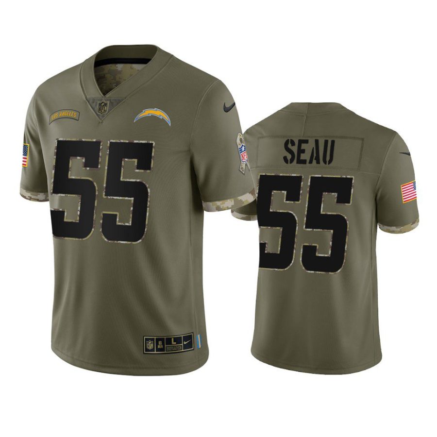 chargers junior seau 2022 salute to service olive jersey