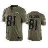 chargers mike williams 2022 salute to service olive jersey