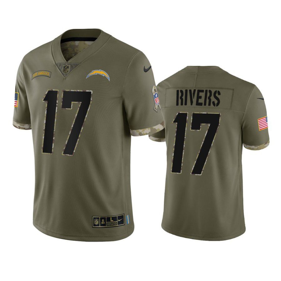 chargers philip rivers 2022 salute to service olive jersey