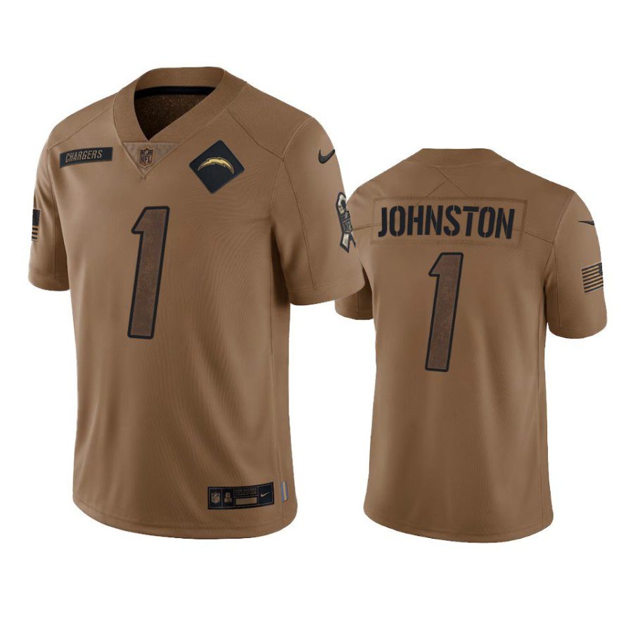 chargers quentin johnston limited 2023 salute to service brown jersey