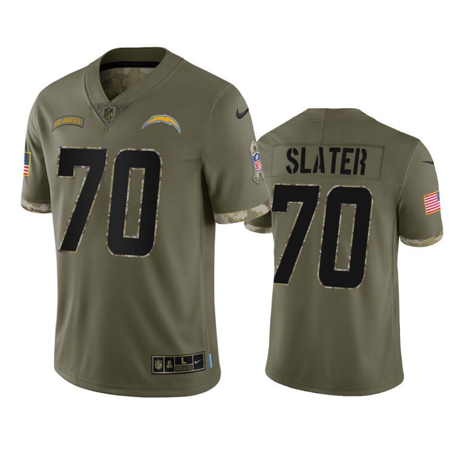 chargers rashawn slater 2022 salute to service olive jersey