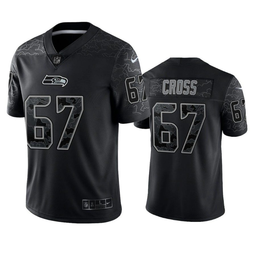 charles cross seahawks black reflective limited jersey