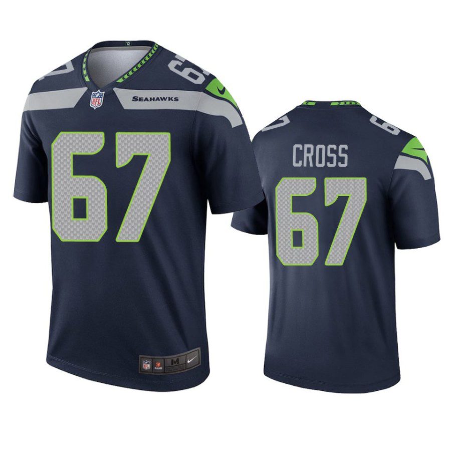 charles cross seahawks legend navy jersey