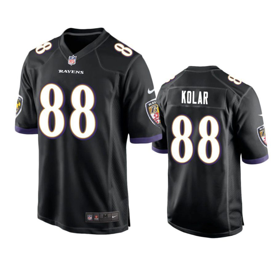 charlie kolar ravens black game jersey