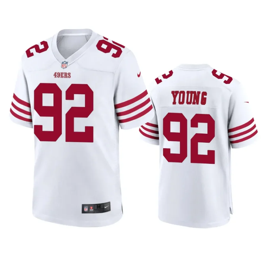 chase young 49ers white game jersey