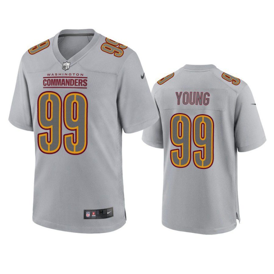 chase young commanders gray atmosphere fashion game jersey