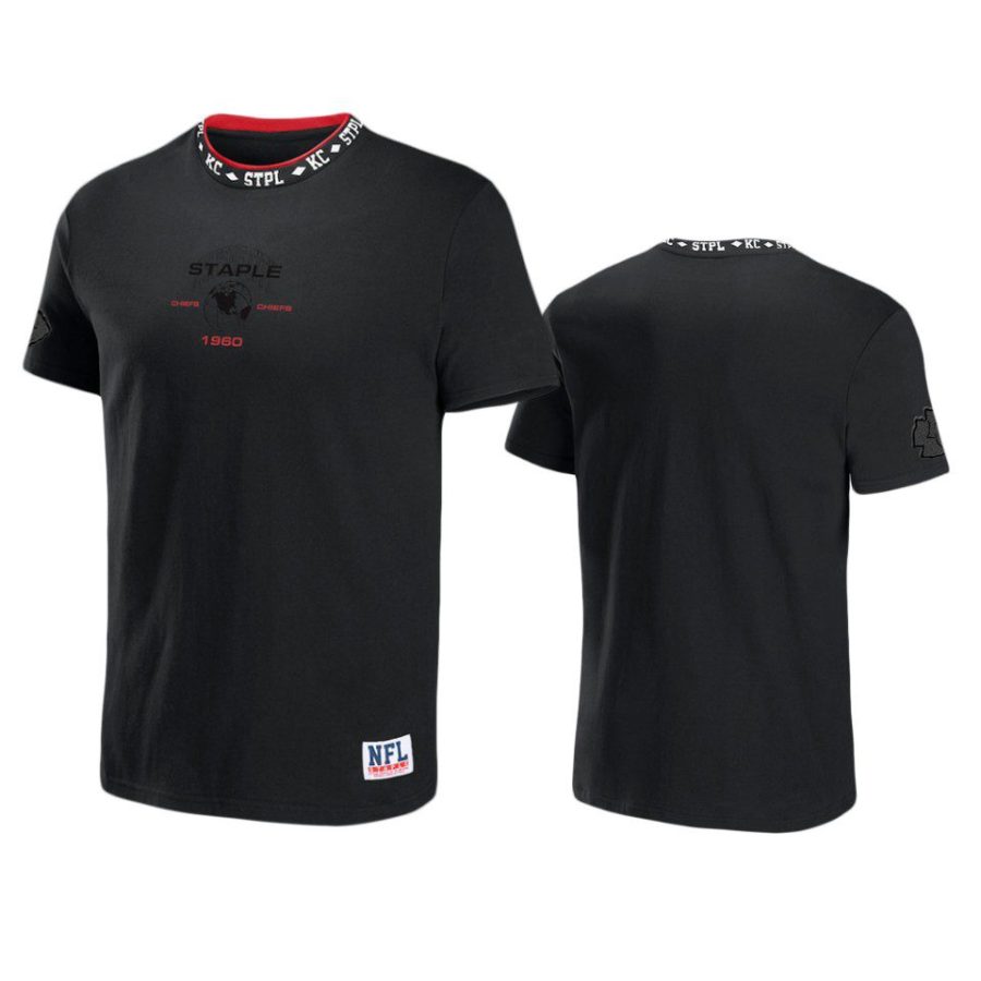 chiefs black staple globe t shirt