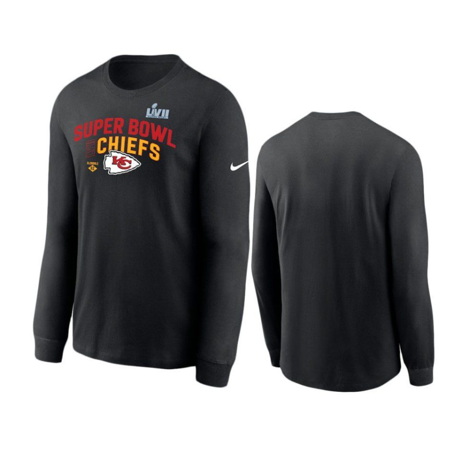 chiefs black super bowl lvii lockup long sleeve t shirt