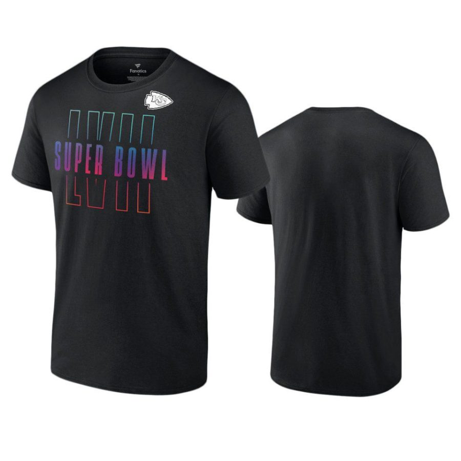 chiefs black super bowl lvii open sky t shirt