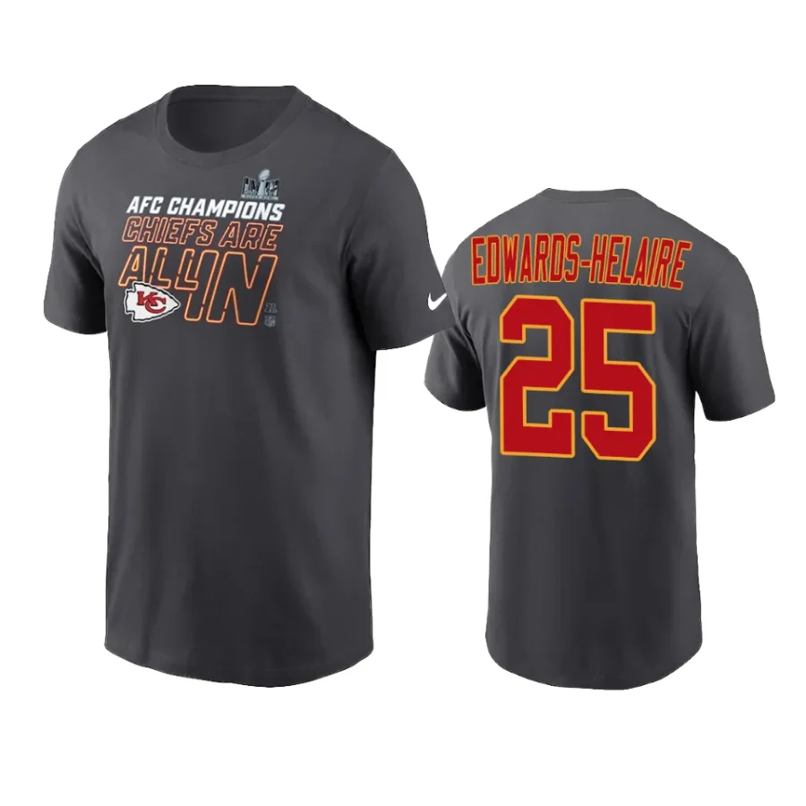 chiefs clyde edwards helaire anthracite super bowl lviii locker room t shirt