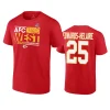 chiefs clyde edwards helaire red 2023 afc west division champions locker room t shirt
