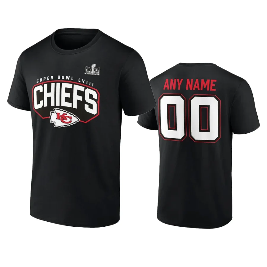 chiefs custom black super bowl lviii name number t shirt