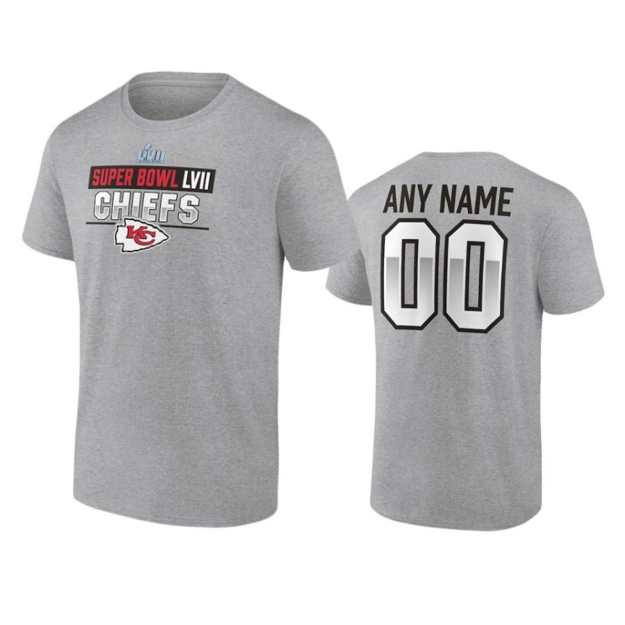 chiefs custom heather gray super bowl lvii t shirt