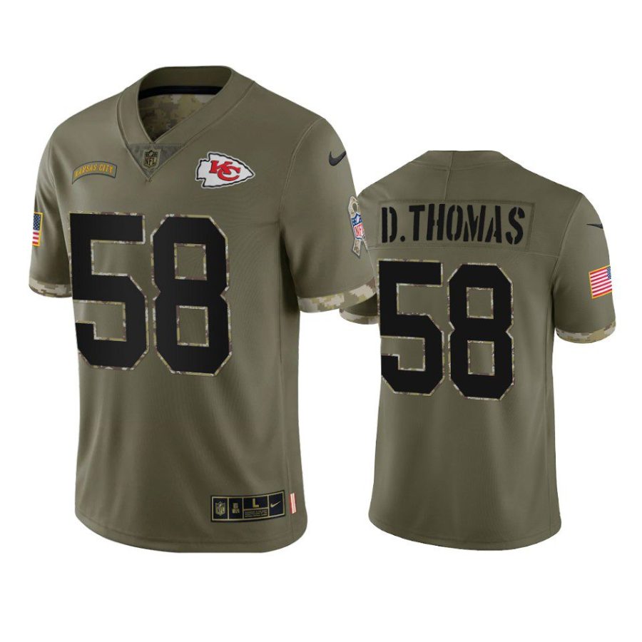 chiefs derrick thomas 2022 salute to service olive jersey