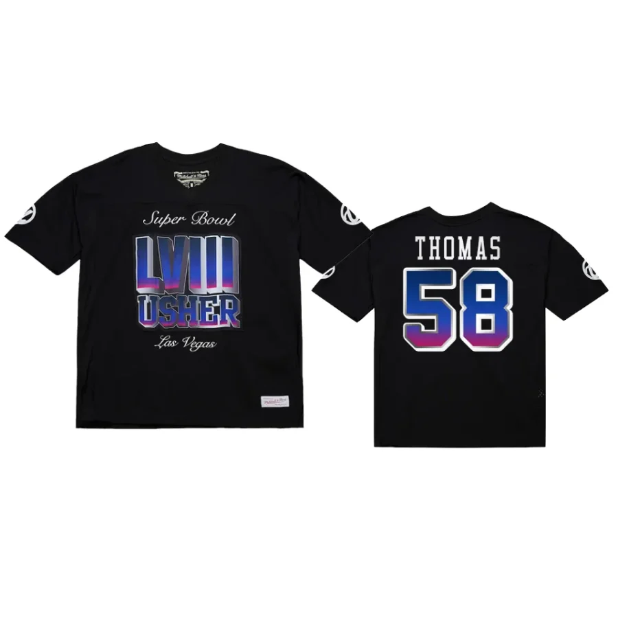 chiefs derrick thomas black usher super bowl lviii triple seven legacy t shirt