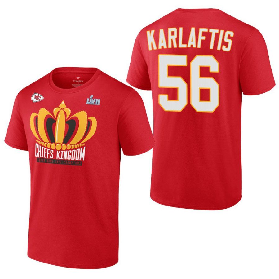 chiefs george karlaftis red super bowl lvii champions last standing t shirt