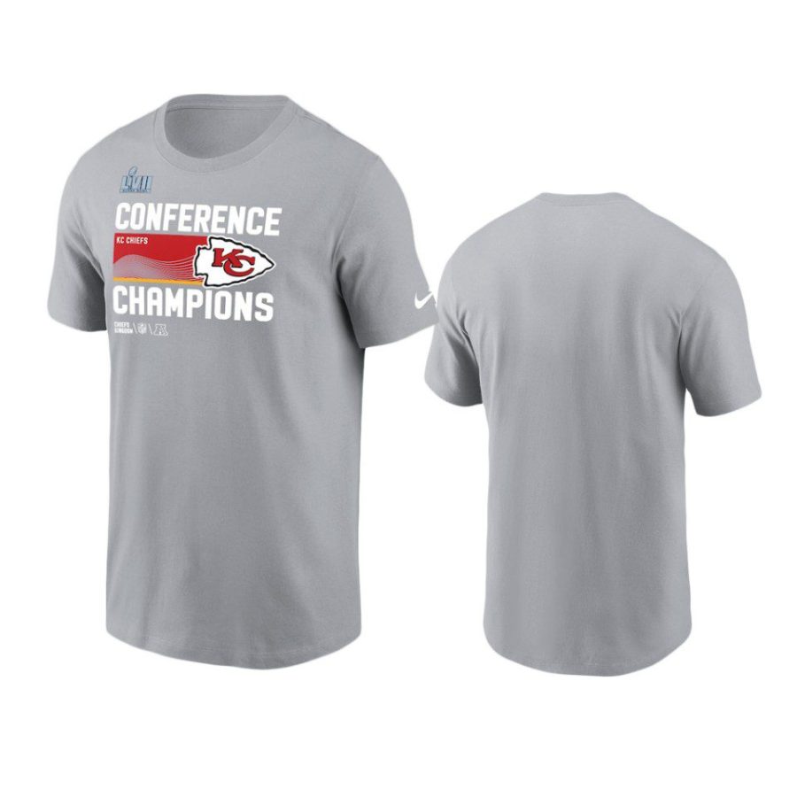 chiefs gray 2022 afc champions locker room trophy t shirt