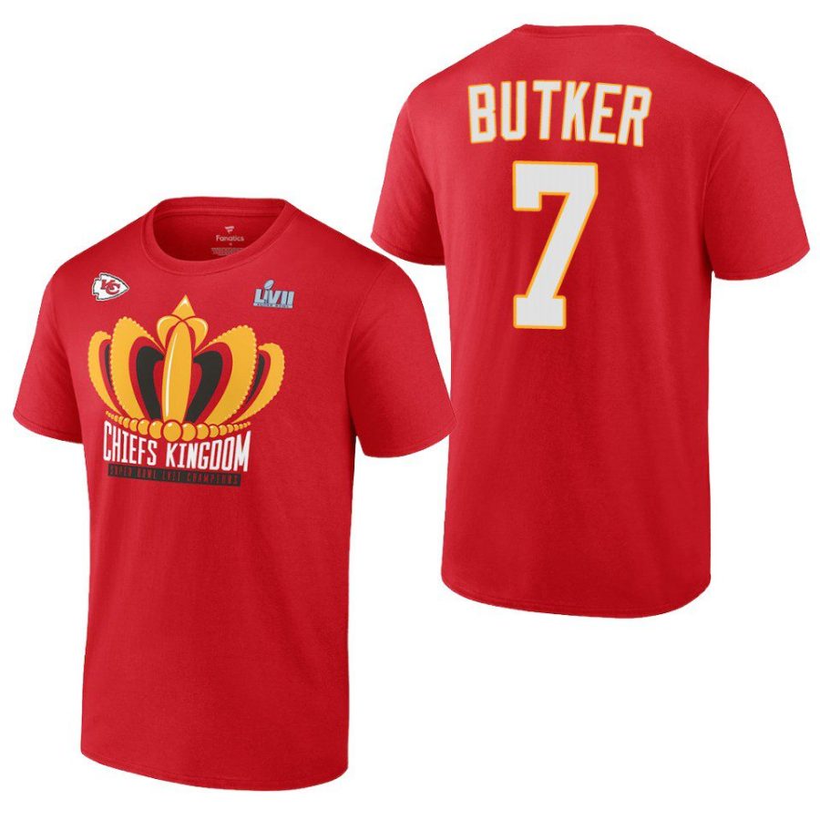 chiefs harrison butker red super bowl lvii champions last standing t shirt