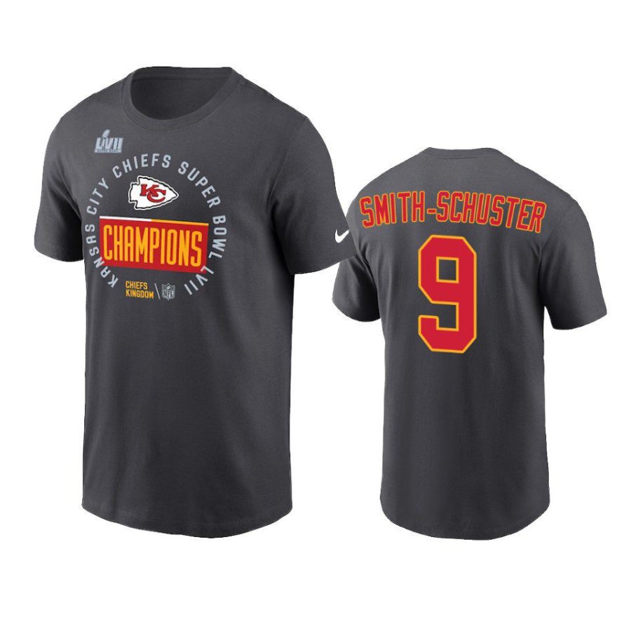 chiefs juju smith schuster anthracite super bowl lvii champions trophy t shirt