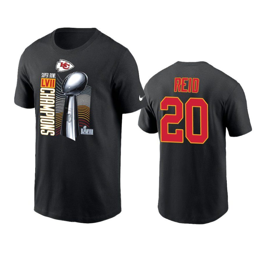 chiefs justin reid black super bowl lvii champions trophy t shirt